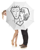 Заказать зонт в Москве. Зонт-трость с деревянной ручкой Любовь от galkagalka - готовые дизайны и нанесение принтов.