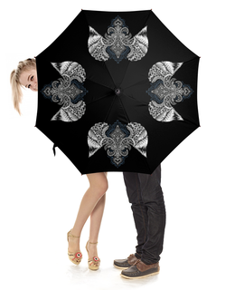 Заказать зонт в Москве. Зонт-трость с деревянной ручкой Королевская лилия с крыльями ESZAdesign от eszadesign - готовые дизайны и нанесение принтов.