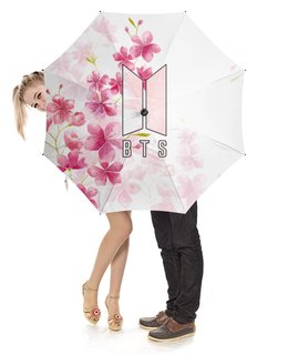 Заказать зонт в Москве. Зонт-трость с деревянной ручкой Группа BTS от weeert - готовые дизайны и нанесение принтов.