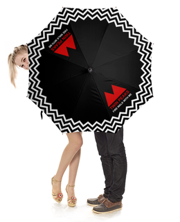 Заказать зонт в Москве. Зонт-трость с деревянной ручкой Твин Пикс от geekbox - готовые дизайны и нанесение принтов.