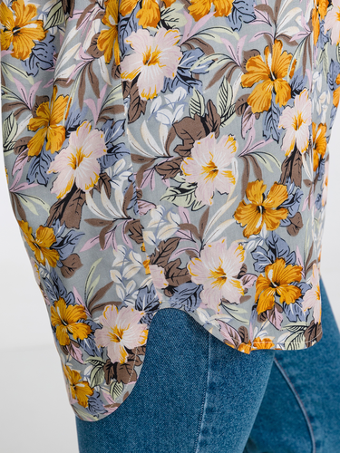 Заказать мужскую одежду в Москве. Tовар Рубашка оверсайз с цветочным принтом от BezPrinta  - готовые дизайны и нанесение принтов.