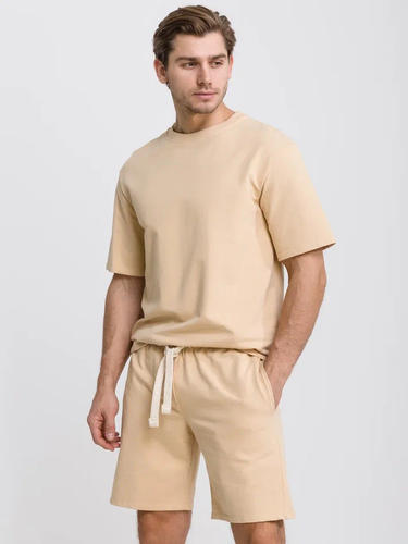 Заказать мужскую одежду в Москве. Tовар Бежевый комплект с шортами от BezPrinta  - готовые дизайны и нанесение принтов.