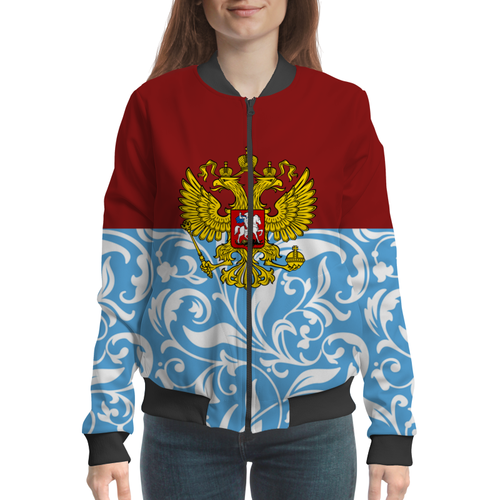 Заказать бомберы в Москве. Бомбер Цветы и герб от THE_NISE  - готовые дизайны и нанесение принтов.