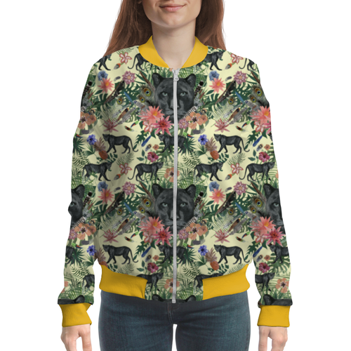 Заказать бомберы в Москве. Бомбер Flora & Panther Design (day) от balden - готовые дизайны и нанесение принтов.