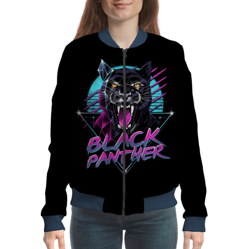 Заказать бомберы в Москве. Бомбер Black Panther от T-shirt print  - готовые дизайны и нанесение принтов.