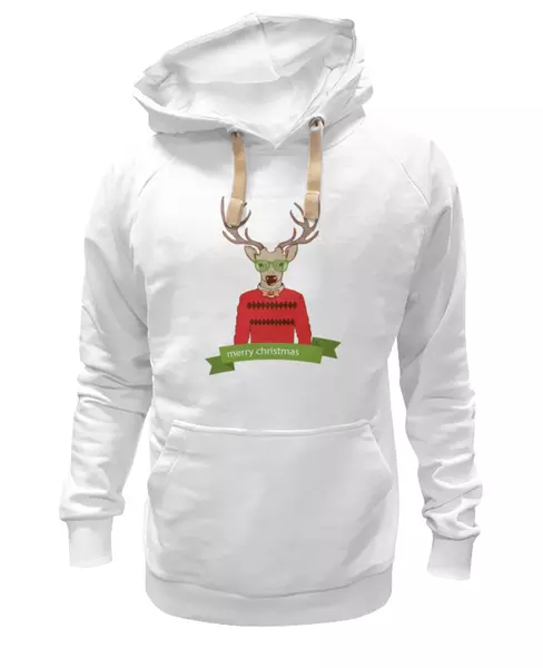 Заказать женскую толстовку в Москве. Женская толстовка Christmas Deer от Илья Щеблецов - готовые дизайны и нанесение принтов.