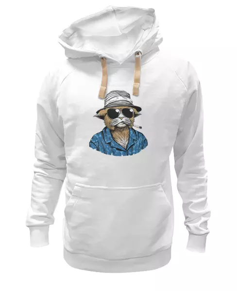 Заказать женскую толстовку в Москве. Женская толстовка Hunter S. Thompson Cat от madw - готовые дизайны и нанесение принтов.