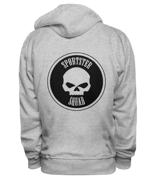 Заказать женскую толстовку в Москве. Женская толстовка Willie Skull Gray от Sportster Squad - готовые дизайны и нанесение принтов.