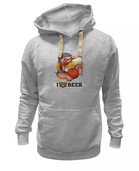 Заказать женскую толстовку в Москве. Женская толстовка Я люблю Пиво (I love Beer) от coolmag - готовые дизайны и нанесение принтов.