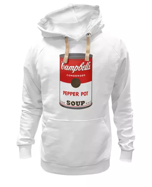 Заказать женскую толстовку в Москве. Женская толстовка Campbell's Soup (Энди Уорхол) от coolmag - готовые дизайны и нанесение принтов.