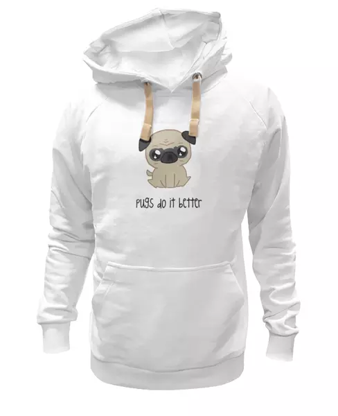 Заказать женскую толстовку в Москве. Женская толстовка Мопс (Pug) от fanart - готовые дизайны и нанесение принтов.