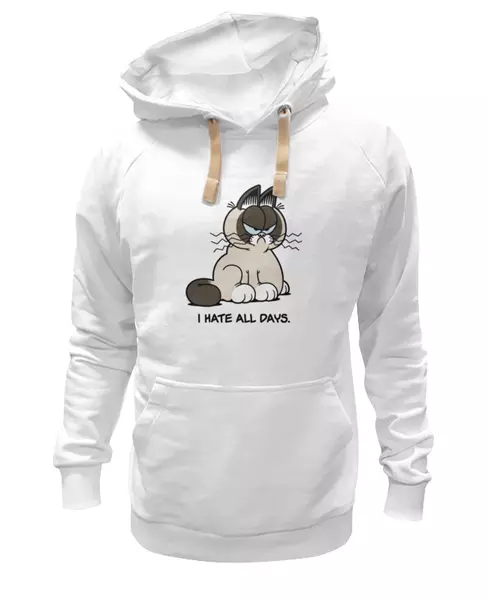 Заказать женскую толстовку в Москве. Женская толстовка Грустный Кот (Grumpy Cat) от originals - готовые дизайны и нанесение принтов.