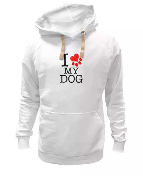 Заказать женскую толстовку в Москве. Женская толстовка I love my dog  от ПРИНТЫ ПЕЧАТЬ  - готовые дизайны и нанесение принтов.