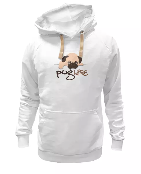 Заказать женскую толстовку в Москве. Женская толстовка Мопс (Pug) от trugift - готовые дизайны и нанесение принтов.
