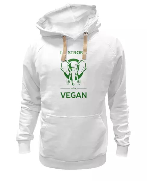Заказать женскую толстовку в Москве. Женская толстовка I'm strong & i'm vegan от catification - готовые дизайны и нанесение принтов.