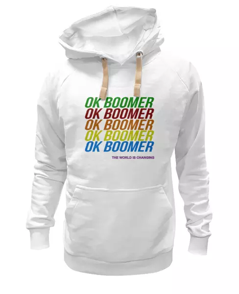 Заказать женскую толстовку в Москве. Женская толстовка Ok Boomer от DESIGNER   - готовые дизайны и нанесение принтов.