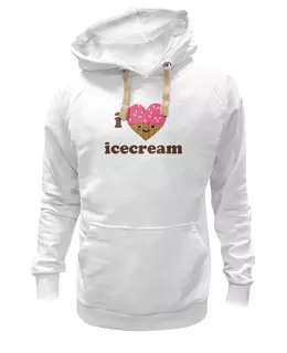 Заказать женскую толстовку в Москве. Женская толстовка i love icecream от cherdantcev - готовые дизайны и нанесение принтов.