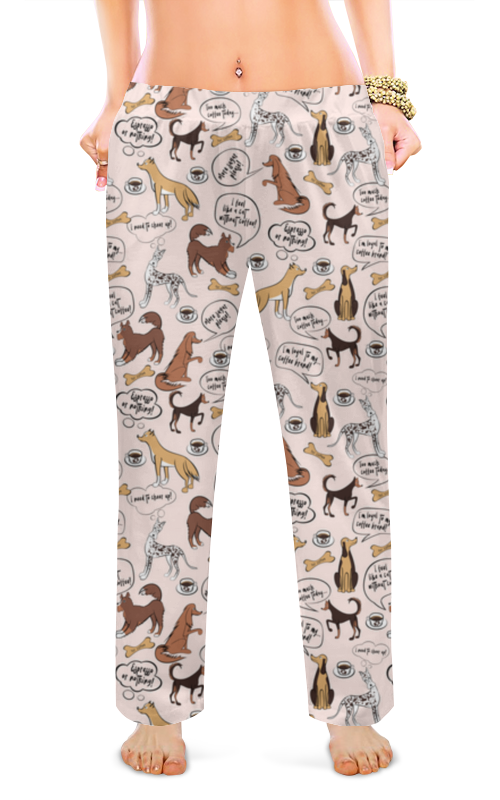 Printio Женские пижамные штаны Собачки кофеманы printio женские пижамные штаны милые собачки
