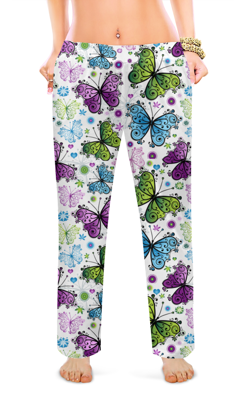 Printio Женские пижамные штаны Бабочки фэнтези