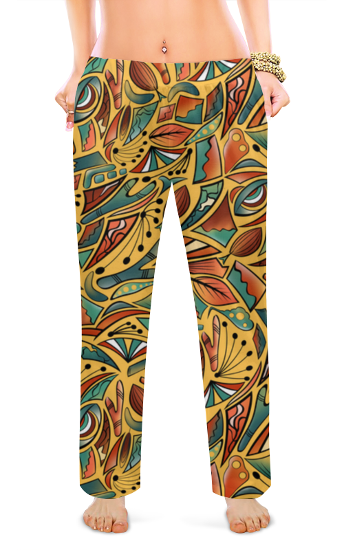 Printio Женские пижамные штаны Абстрактное на желтом цена и фото