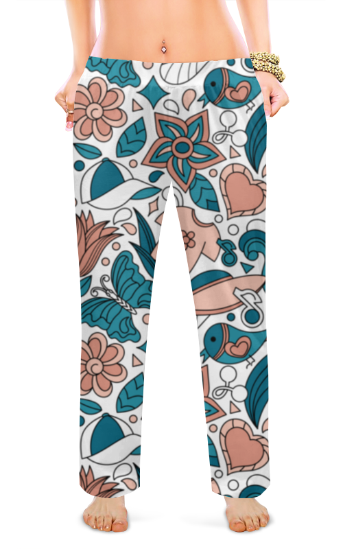 Printio Женские пижамные штаны Скоро отпуск силиконовый чехол синие бабочки на oppo a15 оппо а15