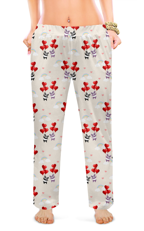 Printio Женские пижамные штаны Панды printio женские пижамные штаны мишки панды на сиреневом фоне
