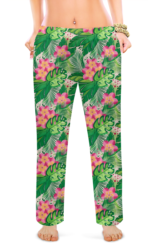 Printio Женские пижамные штаны Тропические букеты printio рюкзак 3d тропические букеты