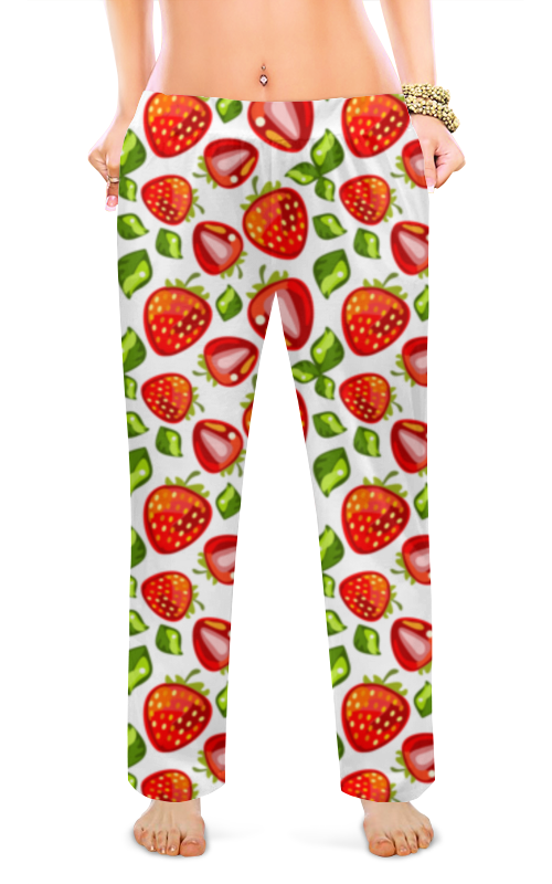 Printio Женские пижамные штаны Клубничное настроение. printio мужские пижамные штаны банановое настроение