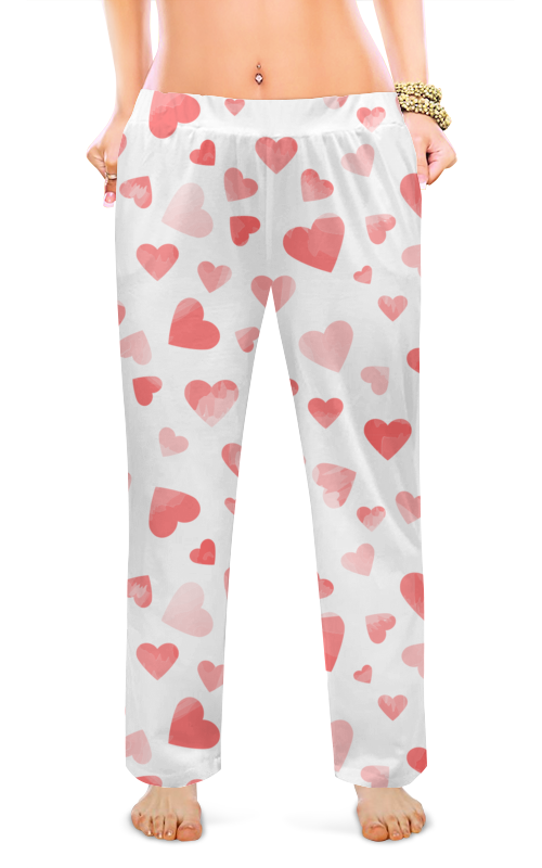 Printio Женские пижамные штаны Сердечки женские домашние штаны sanrio hello kitty осень 2023 пижамные штаны модные удобные мультяшные аниме штаны для девочек y2k подарок