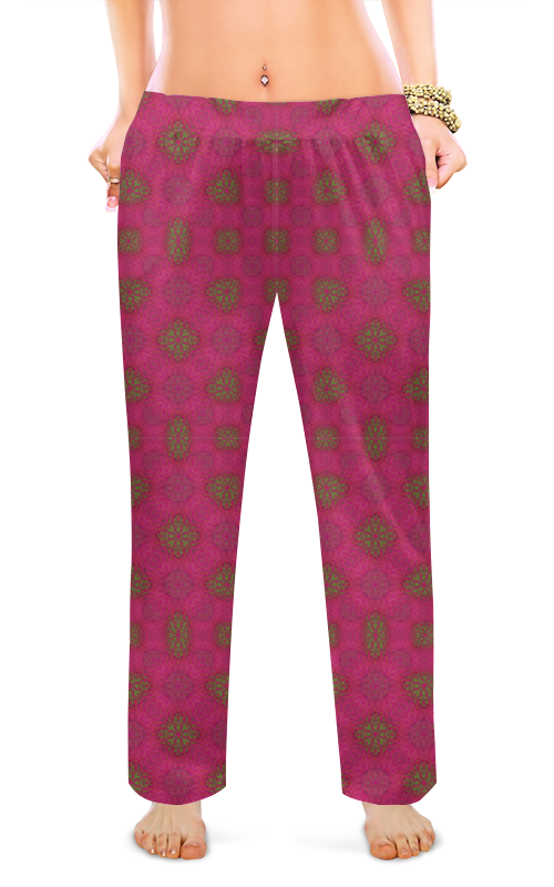 Printio Женские пижамные штаны Фрактальные поля галактики роз printio свитшот женский с полной запечаткой фрактальные поля галактики роз