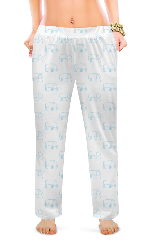 Printio Женские пижамные штаны Синий слон printio женские пижамные штаны черный слон