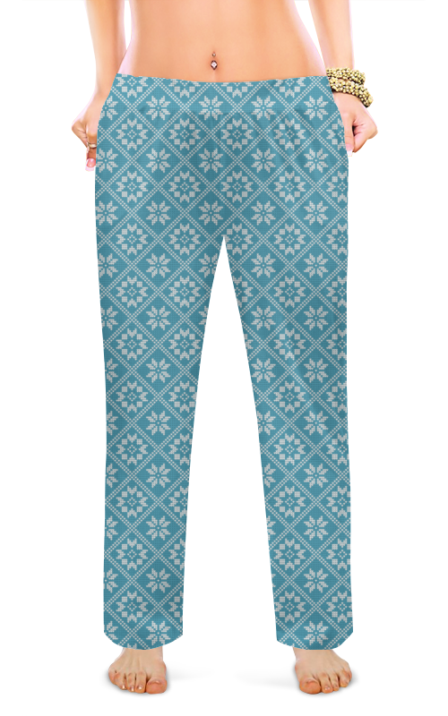 Printio Женские пижамные штаны Новогодние узоры printio женские пижамные штаны дивные узоры