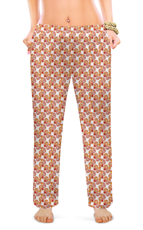 Printio Женские пижамные штаны Индийский огурец и цветы