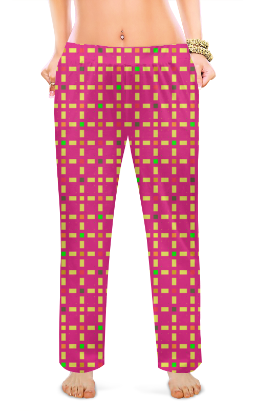 Printio Женские пижамные штаны Розовый узор printio женские пижамные штаны геометрический орнамент