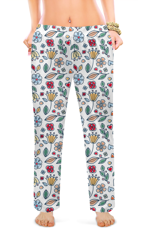 Printio Женские пижамные штаны Зимние цветы