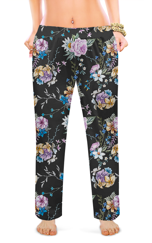 Printio Женские пижамные штаны Цветочный стиль. розы printio женские пижамные штаны цветочный ковер