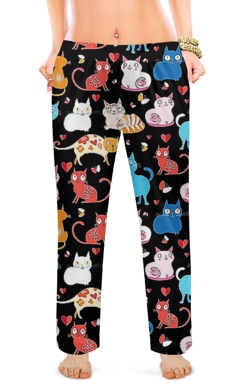 Printio Женские пижамные штаны Кошки фэнтези printio женские пижамные штаны следы кошки