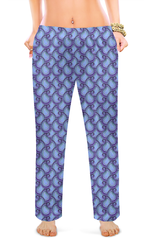 Printio Женские пижамные штаны Орнамент пайсли в пастельных тонах printio сумка с полной запечаткой индийские огурцы пейсли разноцветные