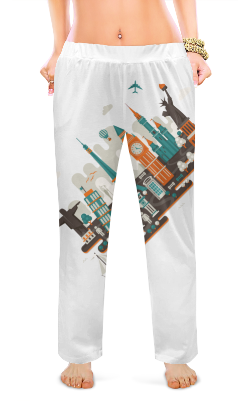 модульная картина пизанская башня летним днем60x30 Printio Женские пижамные штаны Серия: всюдубуду
