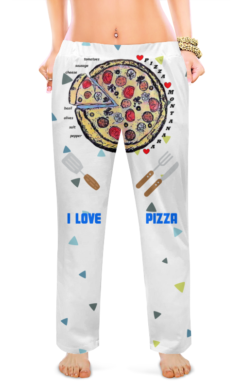 Printio Женские пижамные штаны Пицца цена и фото