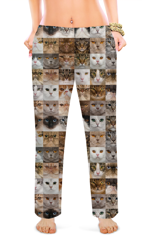 Printio Женские пижамные штаны Кошки. магия красоты printio женские пижамные штаны кошки