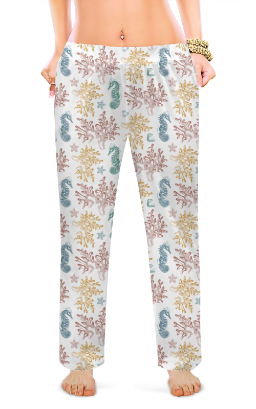 Printio Женские пижамные штаны Морская тема printio женские пижамные штаны цветочный паттерн