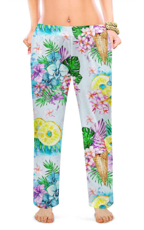 Printio Женские пижамные штаны Тропиканка printio женские пижамные штаны пурпурные кирпичи