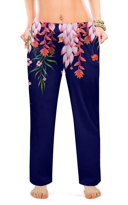 Printio Женские пижамные штаны Цветы printio женские пижамные штаны цветы миндаля ван гог