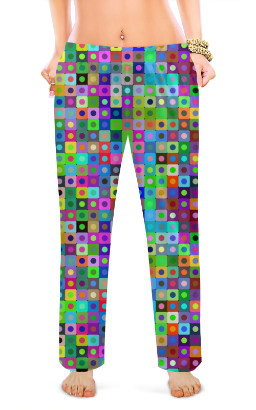 Printio Женские пижамные штаны Круги и квадраты printio женские пижамные штаны цветные круги