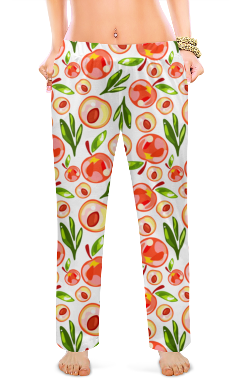 Printio Женские пижамные штаны Сладкий персик - паттерн. printio женские пижамные штаны цветочный паттерн