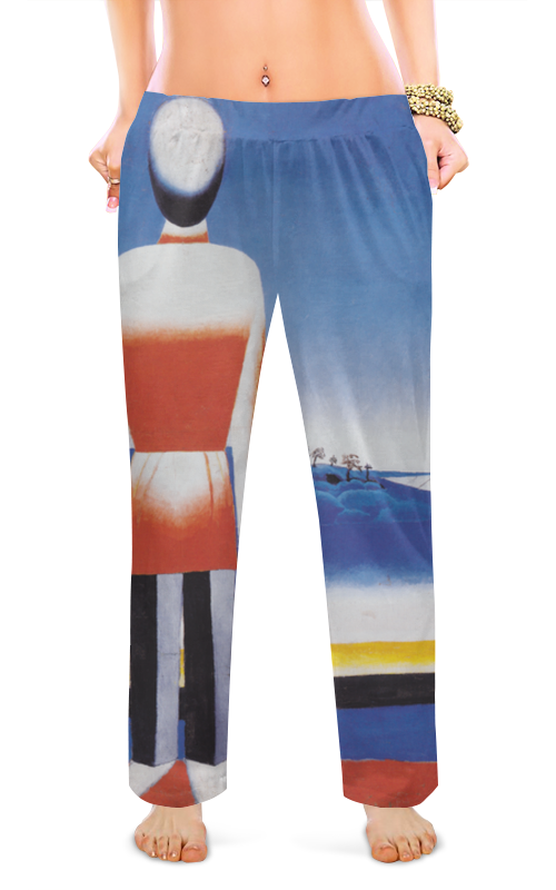 Printio Женские пижамные штаны Человек в супрематическом ландшафте printio чехол для samsung galaxy s8 объёмная печать человек в супрематическом ландшафте