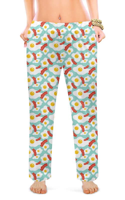 Printio Женские пижамные штаны Яичница с беконом printio женские пижамные штаны новогодний фон