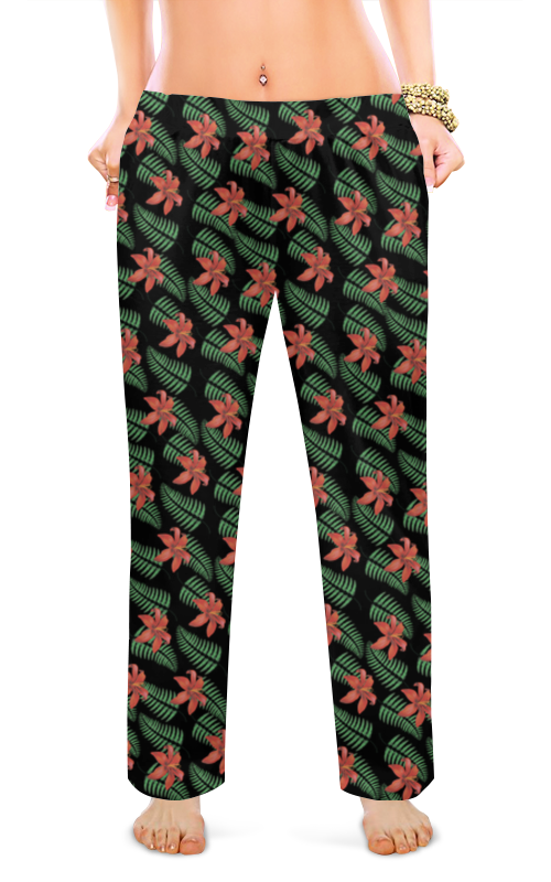 printio женские пижамные штаны комнатные растения кактусы Printio Женские пижамные штаны Tropico