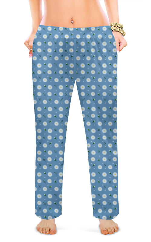 Printio Женские пижамные штаны Ромашки printio женские пижамные штаны цветочный ковер
